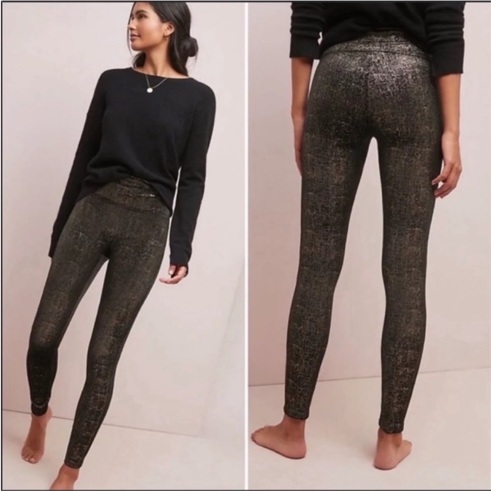 BOGO! Spanx Velvet Shine High Rise Legging Black/Gold